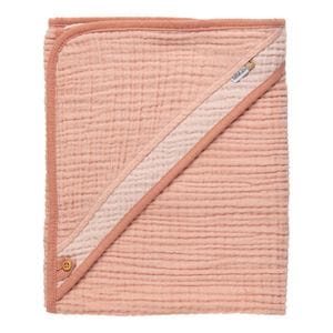 Prosop de muselina cu gluga Bebe-Jou, 85 x 75cm, Pure Cotton Pink - roz
