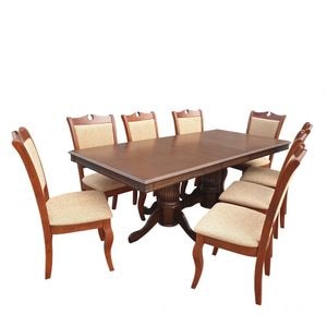 Set masa si scaune living, RH7132/RH8100, 9 piese, maro