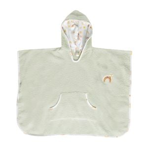 Poncho Frotir, Bebe-Jou, 0.5-2 ani, Rainbow Sky - verde (desen: curcubeu)