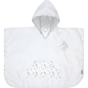 Poncho Frotir Bebe-Jou, 0.5-2 ani, Ollie - alb pal (desen: elefantel)