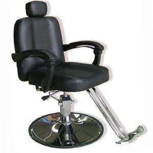 Scaun profesional pentru coafor/frizerie cu inclinare, reglabil pe inaltime, piele ecologica, negru, LEXI