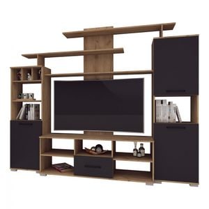 Mobila living Geo, stejar-antracit, 247 x 45 x 210 cm