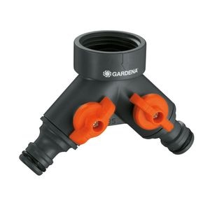 Conector robinet Gardena, confectionat din plastic, doua conexiuni, filet interior 33.3 mm