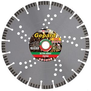 Disc diamantat DIATECH, Gepard 300 x 25.4 / 30 mm pentru beton armat si piatra
