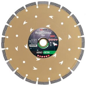 Disc diamantat DIATECH, tip Road Combo Star, 300mm x 30 / 25.4mm, pentru beton
