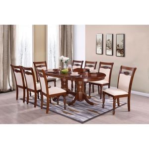 Set masa si scaune living RH7038EXT, 9 piese, maro