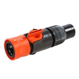Conector furtun Gardena, confectionat din plastic, pentru furtunuri de 19 mm, 3/4 inch, cu robinet