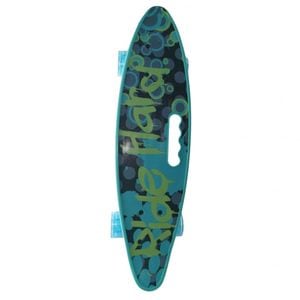 PennyBoard cu maner si lumini in roti, Ride Hard Verde
