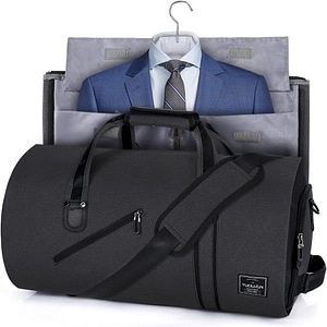 Geanta smart business pentru voiaj, Quasar & Co., compartiment special pentru transport costum si pantofi, poliester, 53 x 32 x 30 cm, gri inchis