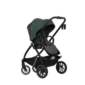 Carucior nou nascut cu pliere compacta si scaun reversibil EURO CART Crox, 5 puncte, 0 luni+, pana la 22 kg, verde inchis
