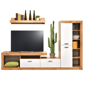 Mobila living DacEnergy, stejar wotan-alb, 240 x 38 x 145 cm