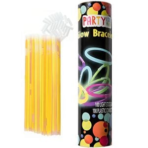 Set 100 bratari luminoase si colorate pentru petreceri BEBELOGIC, fosforescente, Glow Sticks, Galbene