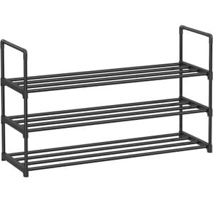 Suport pentru pantofi Songmics cu 3 nivele, structura metalica, pentru 12-15 perechi, 92x30x55cm, negru