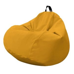 Fotoliu Updeco Puf Bean Bag tip para XL Chroma, impermeabil, poate fi folosit outdoor, cusatura dubla, sac interior, cu maner, 90 x 90 x 60 cm, Golden Yellow