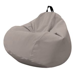 Fotoliu Updeco Puf Bean Bag tip para XL Chroma, impermeabil, poate fi folosit outdoor, cusatura dubla, sac interior, cu maner, 90 x 90 x 60 cm, Taupe
