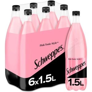 Bautura racoritoare carbogazoasa SCHWEPPES Pink Tonic Style bax 1.5L x 6 sticle