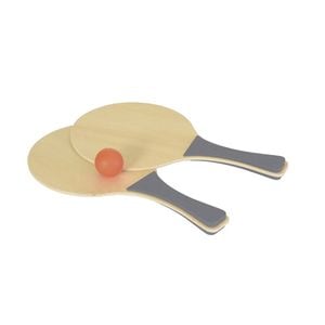 Set Tenis de plaja, Egmont Toys, +5 ani, din lemn, 3 piese