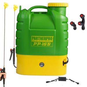 Pompa de stropit cu acumulator, PARTNERPRO, 16 litri, 3 duze incluse