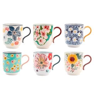 Set 6 cani portelan NBC, H&H, 350 ml
