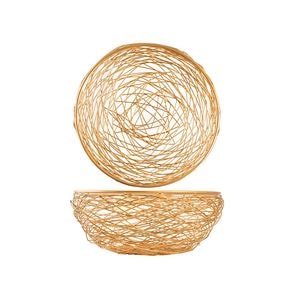 Cos tesut H&H, fir din metal, auriu, 26x11 cm