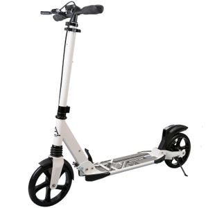 Trotineta Action One cu doua amortizoare si frana pe disc, alba