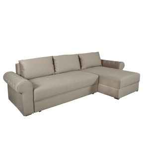 Coltar Extensibil Dreapta Trendy, 5 Locuri, Lada Depozitare, Crem, 275 Cm