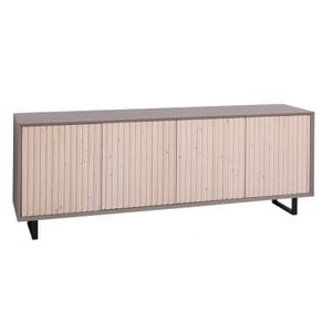 Comoda living Slatted, lemn, 214 x 78 x 50 cm, maro-gri