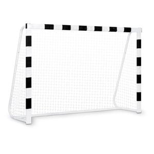 Poarta de fotbal pentru copii DacEnergy, cadru stabil din otel de inalta calitate, plasa de polietilena,asamblare usoara, 300x 200 x 120 cm, alb/negru