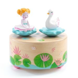 Cutie muzicala magnetica Djeco, Balerina si lebada, +12 luni, multicolor