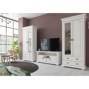 Mobila living Blanca, alb, 333 x 41 x 200 cm