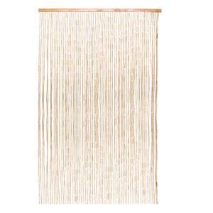 Perdea de usa Cuba, 65 de siraguri, lemn, 90 x 200 cm, maro deschis