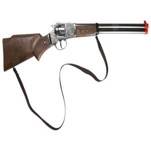 Pusca Cowboy GONHER, 8 capse, 62 cm, 3 ani+, negru/maro inchis