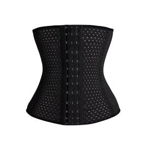 Lenjerie modelatoare tip body, corset cu talie inalta, inchidere pe 3  randuri, cu pantalon, material respirabil, negru