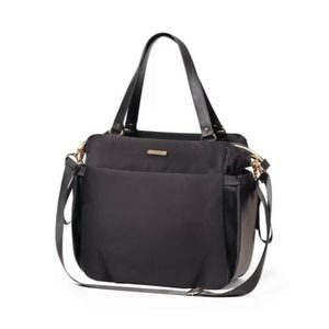 Geanta pentru mamici, BabyOno, Multifunctionala, Ccompatimentata, Cu 11 buzunare, Include covoras pentru infasat, Usor de curatat, 36x33x13 cm, Negru