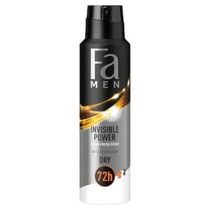 Pachet: 2 x Deodorant spray anti-perspirant Fa Men Invisible Power cu parfum revigorant, Barbati, 150 ml