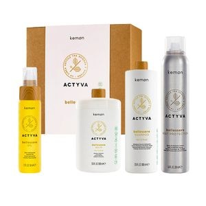 Set ingrijire par Kemon Actyva Bellessere, Sampon 1000 ml + Balsam 1000 ml + Ulei 50 ml + Spray 200 ml