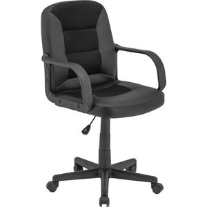 Scaun Operational CARRYHOME, Cu brate, Rotativ,Cu roti, Microfibra, Negru