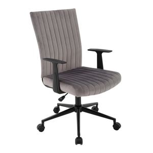 Scaun Operational CARRYHOME, Cu brate, Rotativ,Cu roti, Catifea, Gri