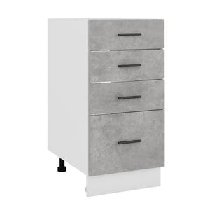 Corp inferior bucatarie Glamur, MDF, 40 x 48 x 82 cm, gri