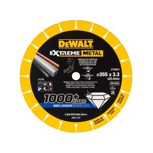 Disc diamantat pentru metal/otel EXTREME, 355x25.4x3.3mm, DeWALT