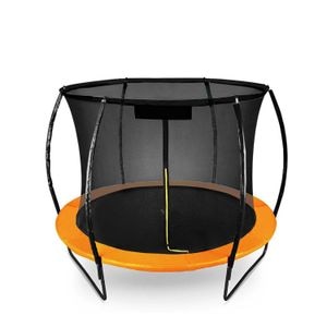Trambulina de gradina DacEnergy, 3 picioare duble, plasa interioara, scara metalica cu trepe largi, covor durabil, impermeabil, 321 cm