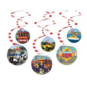 Set 6 decoratiuni din hartie, multicolor, Fireman Sam