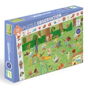 Puzzle observatie Djeco, Gradina micilor prieteni, +4 ani, multicolor, 200 de piese