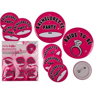 Insigne pentru petrecerea burlacitelor personalizabile, 6 cm, set 7 buc