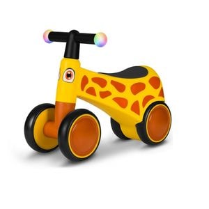Bicicleta fara pedale, Lionelo, Sammy, 4 roti din spuma EVA si TPR, 12-36 luni, Certificata EN 71-1:2014, EN 71-2:2011, EN 71-3:2019, Galben