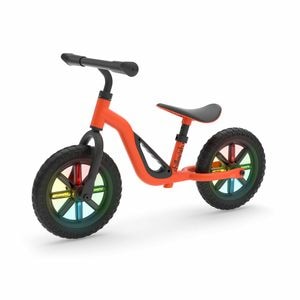 Bicicleta de echilibru, Chillafish, Charlie Glow, Reglabila, Cu spite luminoase, Greutate 2.5 Kg, Roti din spuma EVA, 10 inch, 18 - 48 luni, Orange