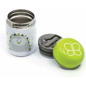 Termos BBLUV, Food, Pentru alimente solide, Cu lingurita inclusa, 300 ml, BPA Free, Lime