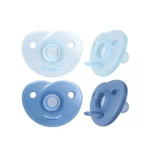 Suzeta, Philips Avent, Soothie, 2 buc, 0-6 luni, Din silicon, Include cutie pentru depozitat, Albastru