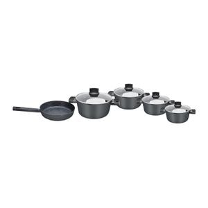 Set de oale Zilan ZLN0942 Negru, cu 9 piese, invelis din marmura si manere fine la atingere