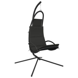 Balansoar tip scaun gradina cu perna, 1 loc, Vida XL, 106 x 93 x 195 cm, Gri